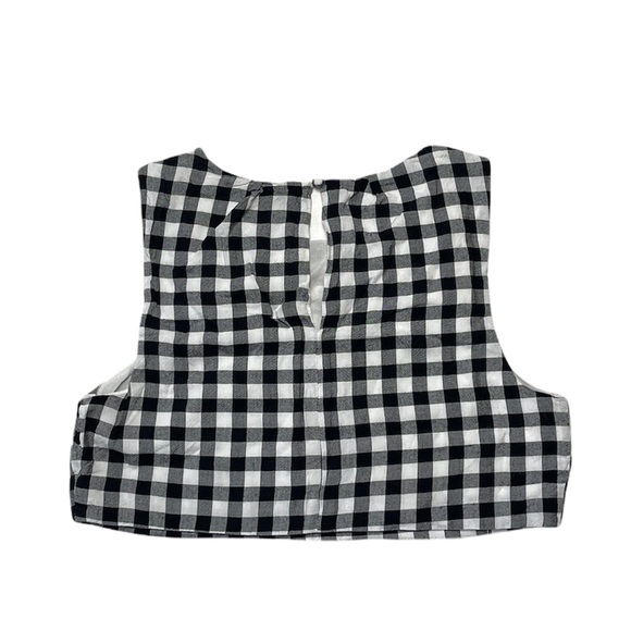 Majorelle | Black and White Gingham Checkered Cropped Top - Picture 3 of 15